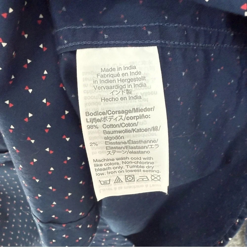 J. Crew Men Flex Washed Navy Blue Long Sleeve Button Up Shirt Sz L